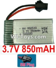 3.7V Battery-3.7v 850mah 15C Battery with Black SM Plug-902540,Size:42X25X9mm,Weight:17.5g